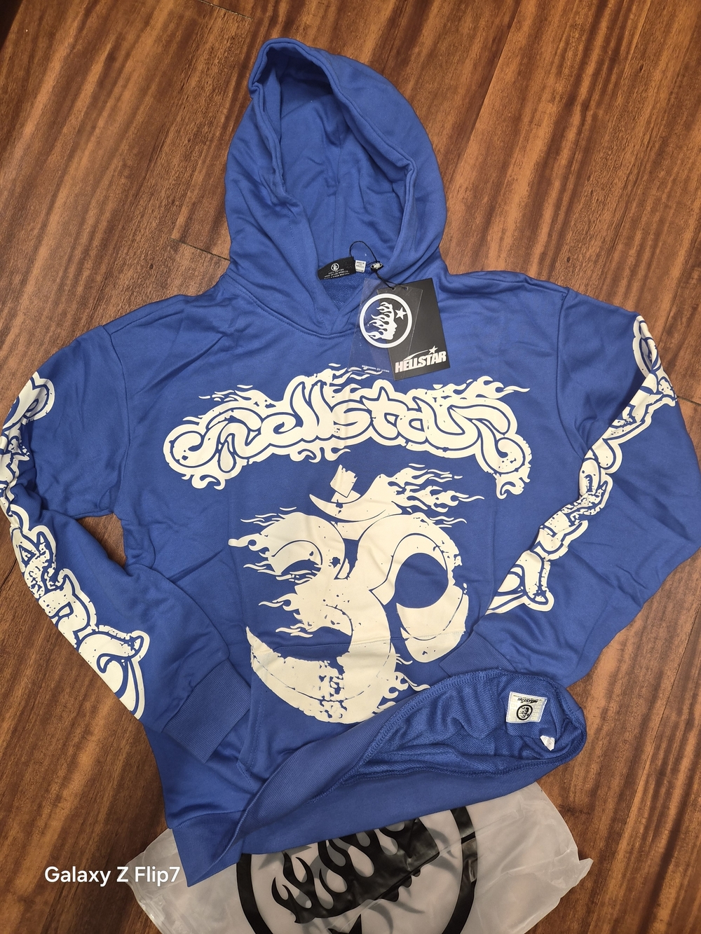 Hellstar Men's Blue Graphic Hoodie Shirt Jacket